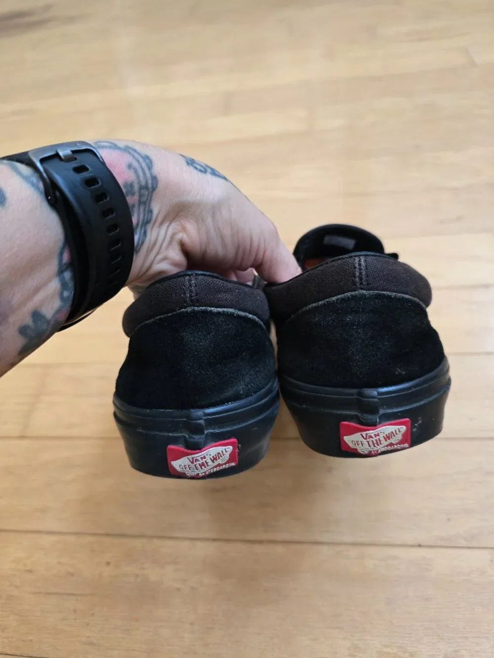 Vans | ProCush Classic Triple Black Suede Skater Slip-On Sneakers | Men's 8.5